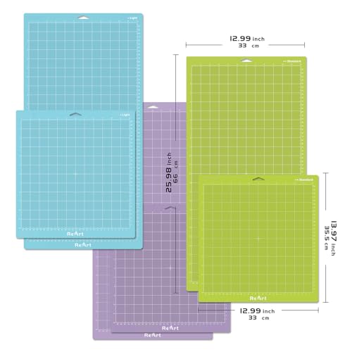 ReArt Cutting Mat Variety 6 Packs for Cricut Maker 3/Maker/Explore 3/Air 2/Air/One Adhesive Sticky Replacement - Strong, Standard, Light, 12in x 12in x 3 Packs, 12in x 24in x 3 Packs. by ReArt - Image 2