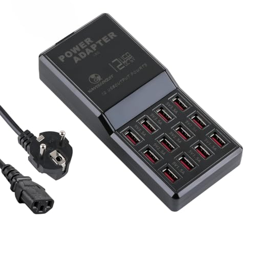 12-Port USB Fast Charging Station for Multiple Devices, Multi-Por...