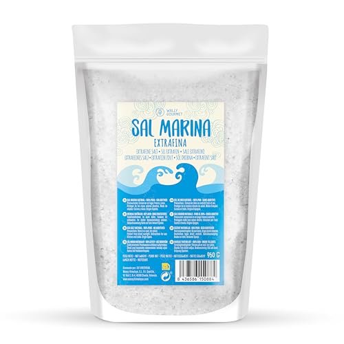 Sal Marina Sin Refinar 100% Natural - Sal Mineral de Mar, Ecológica, de Alta Pureza, Perfecta para Cocina - Sal Marina Premium. Sal de Mar Natural Sin refinar Origen: España. Sal (Grande, Extra-Fina)