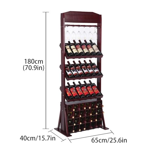 Soporte de vino de pie de madera 65x40x180cm miniatura 2