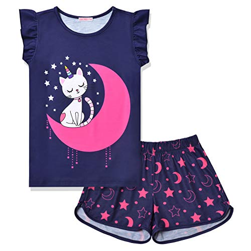 Childrenstar Cat Pajamas For Girls Kids Pj Sets Cotton Night Shirts,Size 8 9 #TOP8