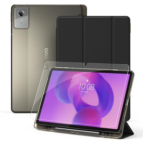 CACOE Hülle für Lenovo Idea Tab 11 Zoll 2025 mit Schutzfolie - Ultra Dünn mit Standfunktion Slim PU Leder Schutzhülle,Schwarz
