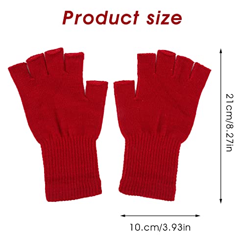 Yolev AMOVO 4 Pairs Winter Knitted Fingerless Gloves Half Finger Gloves Cold Weather Warm Stretchy Gloves thumb #1