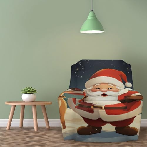 Housse de canapé Père Noël extensible pour rénover un fauteuil usé à Noël