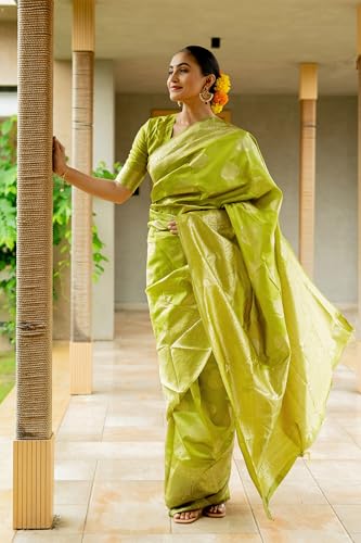 Image of Subham Saree for Woman Silk Cotton Kanjivaram | Soft Easy to Drape Daily Wear Sari with Blouse Fabric