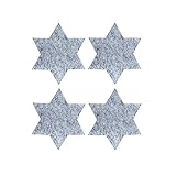 Oblique-Unique® Filzuntersetzer in Sternenform 4er Pack - Dekorativ, robust und hochwertig - Weihnachten (Hellgrau)