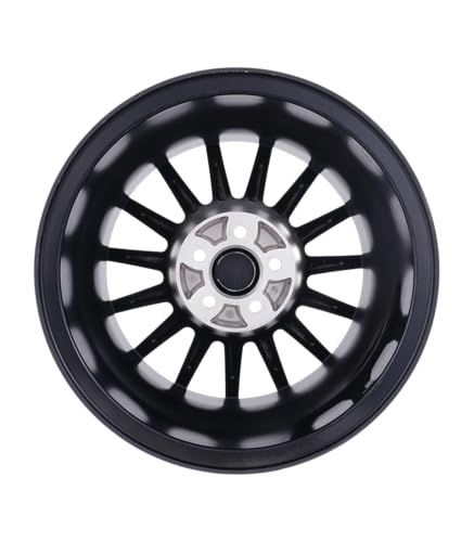Image of UNO Minda W1D147-000M00 15 inch Car Alloy Wheel, PCD 100, 5 Hole, Black Machined finish