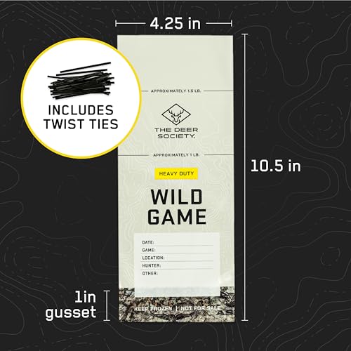 Deer Society [50 Pk] Extra Strong, 2X Thick Wild Game Bags For Freezer Storage 1.5Lb By Deer Society - Meat Bags For Your Ground Meat Packaging System thumb #5