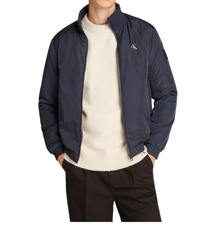 Calvin Klein Herren Jacke Padded Harrington Warm, Blau (India Ink), XXS – Ansicht 3