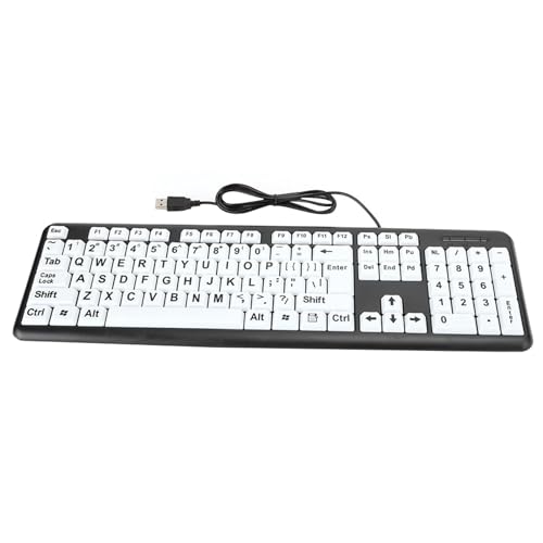 Clavier PC senior USB POENVFPO : clavier filaire grosses lettres et touches noires
