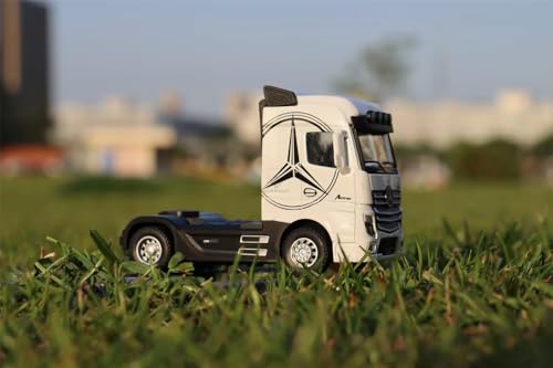 Image of 1 /50 Diecast Truck Toy Car Model Removable Transport Container Lorry Vehicle with Light Pull Back Toy Boys (White)