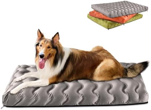 Washable Dog Bed, Cooling Dog Crate Bed Mat with Memory Foam, Wat...