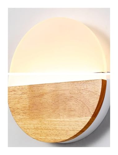 Applique da Parete per Camera da Letto, Modello Nordic LED da 8 Pollici, dimmerabile, a Mezza Luna, Rotonda, Stile scandinavo, Ideale per Camera da Letto, Soggiorno, corridoio e in