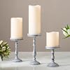 LampLust Pillar Candle Holder 3 Pack 5 65 8 Inch Gray Candle Holders for Pillar Candles Candle Stand Wedding Table Decor Rustic Candle Holders Coffee Table Decor Farmhouse Decor Living Room