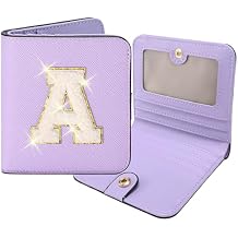 RNIEGA Initial Wallet Women Small Teen Girl Gifts Trendy Stuff Girls Wallets Personalized Christmas Birthday Gift for Women Friends Daughter Granddaughter 6 7 8 9 10 11 12 13 Year Old Purple A