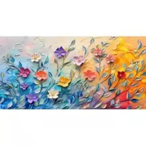 Affiche murale abstraite fleurs éclatantes grand format pour illuminer un salon contemporain