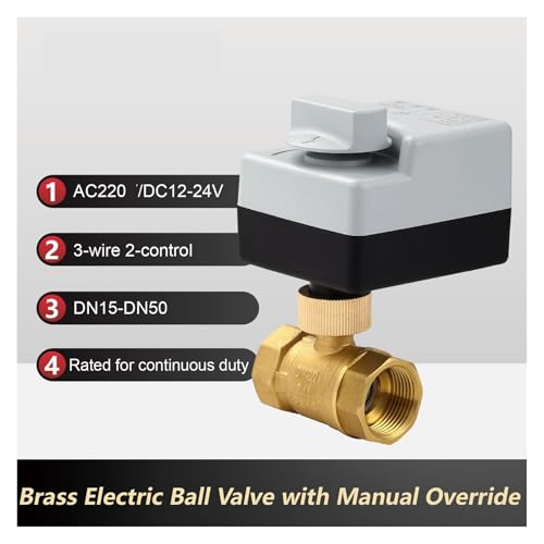 Vanne à bille électrique DC12-24V arrêt d'eau automatique et manuel DN25