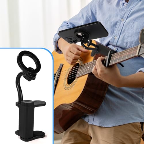 Magnetic Guitar Phone Holder, Plastic Guitar Phone Stand Adjustable Rotatable Guitar Phone Holder Mount Practical Phone Holder for 6-10cm Thick Guitar Ukulele Guitar Sheet Music Holder - Image 6