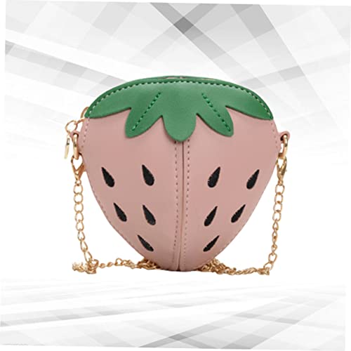 Strawberry Crossbody Bag for Girls Cute Kids Purse with Chain Strap Small Fruit Shoulder Bag for Toddlers Adorable Pink Design for Outings3