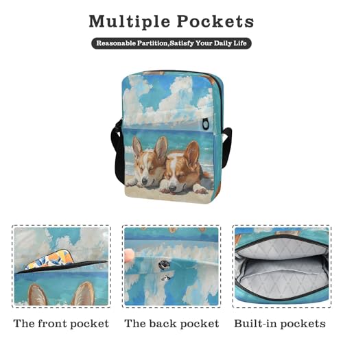 Cute animal Dogs Beach messenger bag for women crossbody Small Crossbody Bags For Women Shoulder Handbags For Women Adjustable Strap for work Casual2