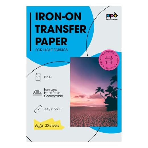 PPD, Inyección de Tinta Papel de Transferencia Para Camisetas de Blancas y Claras A4 X 20 Hojas