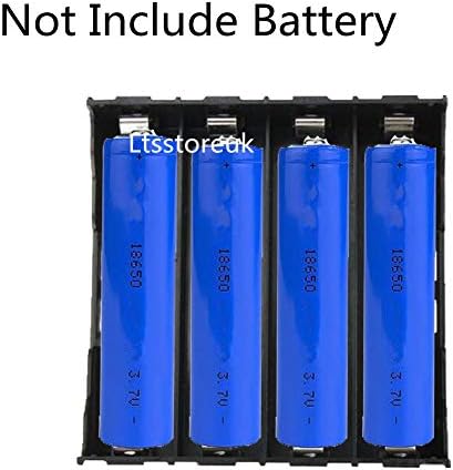 Ltsstoreuk 18650 Battery Case Holder, 8Slots x 3.7V DIY Battery Storage Box, in Parallel/Serial Black Plastic Batteries Case with Pin for Soldering 4 x 18650,Pack of 8
