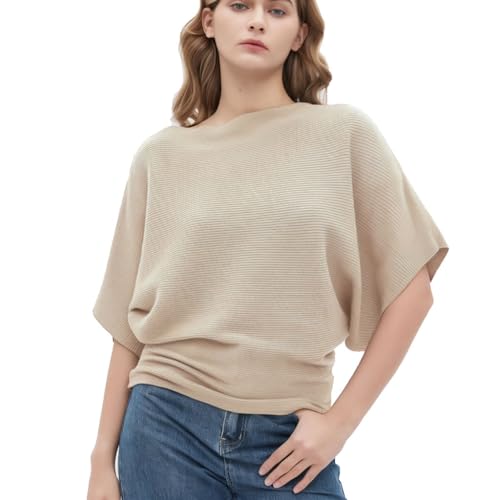 Image of EDSTAR Women's Boat Neck Short Sleeve Dolman Knit Sweater