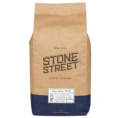 Stone Street Decaf Coffee Beans, Swiss Water Process Naturally Decaffeinated Coffee, Medium Roast, 5 LB, Whole Bean
