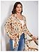 OYOANGLE Women's Plus Size Boho Floral Print Long Sleeve Open Front Kimono Lightweight Asymmetrical Cardigan Khaki 4X-Large Plus