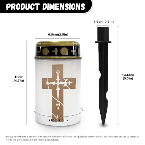 Image of Cross Light for Prayer Cemetery Solar Lights for Grave Cemetery Decor Candle Lamp Waterproof Solar Power Light Eternal Lights for Graves Cemetery Memorial Gift 2 Pcs