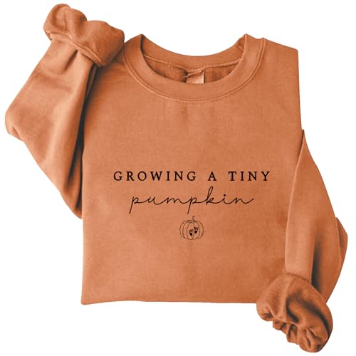 Growing A Tinys Pumpkin Sweatshirt Fall Pregnancy Announcement Sweatshirt