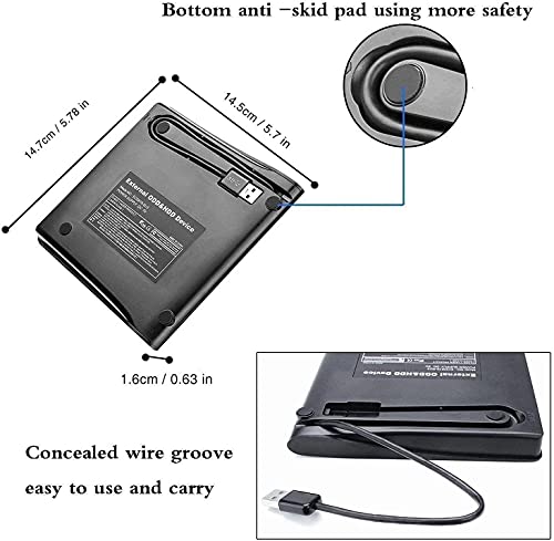 Lectora externa de CD/DVD USB 3.0 ultradelgada portátil miniatura 4