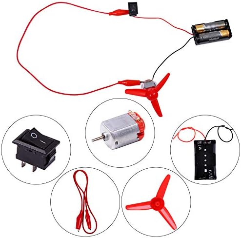 ELCOHO Educational Electric Circuit Kits Toys Science Montessori Learning Kits Electronics Motor Kits with Storage Bag for DIY Science Project, 23 Pieces