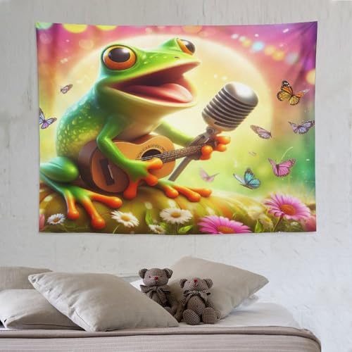 Tapisserie murale de tissu grenouille pour habiller un grand mur vide de salon