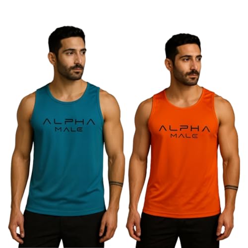 Image of Pack of 2 Sando For Men Men's Sleeveless Round Neck Vest - Pack of 2, Polyester Fabric, Quick Dry Gym & Casual Wear Gym Fit