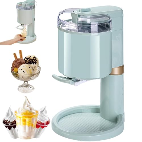 PPLDABNK Heladera De 1 L: Prepara Helado Cremoso En 10 Minutos | Recipiente Extraíble Y Fácil De Limpiar | Incluye Vaso Medidor Y Raspador | Control Manual con Perilla,Package 2