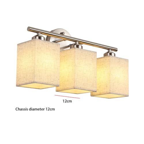 Aplique de pared vintage de 4 cabezales con luz difusa por pantalla de tela 5