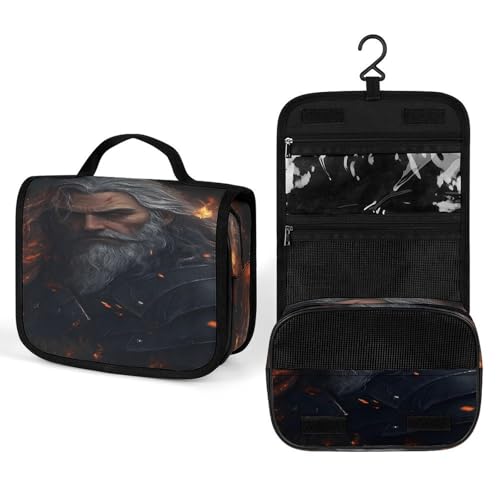 Hades Greek Mythology Makeup Bag Portable Hanging Organizer for Travel Wash Bags With Handle And Divider