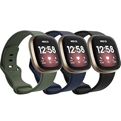 Garmcool 3 Pack Correa Compatible para Fitbit Vers...: Modelos compatible:Correas compatibles para Fitbit Versa 4 / 3 , Compatible para Sense 2 / Sense (reloj no incluido). De silicona suave de alta calidad, ofrecen un ajuste seguro y cómodo para hombre y mujer Confort todo el día: Experimenta una suavid...