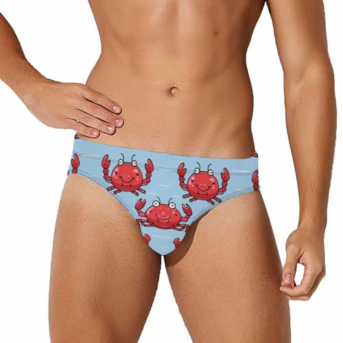 Crabs Mens Swim Briefs Quick Dry Swim Trunk Bikini Underwear Swimsuit XL
