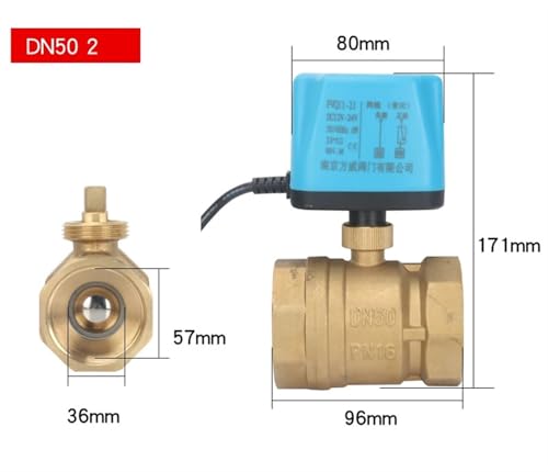 Válvula de bola motorizada 2 hilos normalmente cerrada de 2 pulgadas 220VAC 3