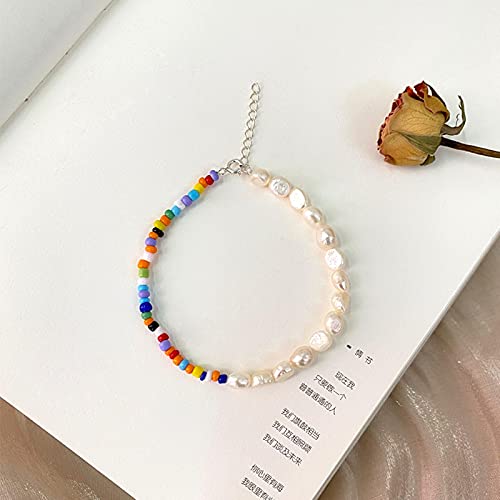 Bracelet de perles d'eau douce naturelles CXYWBD en perles colorées - 5