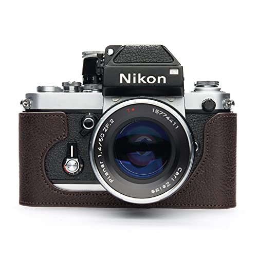 TP Original Nikon F2 F2A F2AS 専用 ハンドメイド 本革 ボディケース ハーフカメラケース バッグ カバー (褐色)