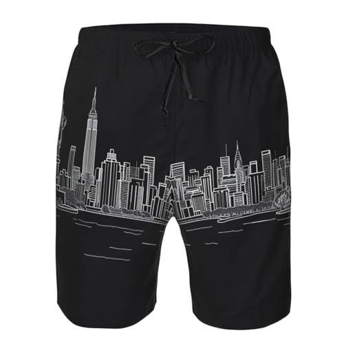 Swim trunks hommes imprimé New York : le boardshort confortable idéal pour vos vacances d'été