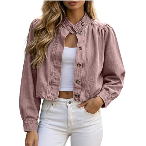 Cropped Jean Jacket for Women Lightweight 2026 Summer Fall