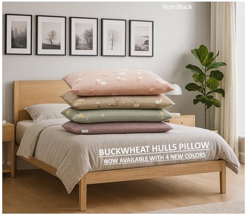 Image of Buckwheat Hulls Pillow | Standard Size | 15 inch x 25 inch inch | Pillow for Neck Pain | Shoulder Pain | Back Pain | Other Sleeping Problem | (Vintage Mauve)