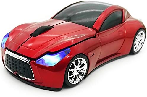 TDRTECH Wireless Car Mouse 2.4Ghz 3D DPI 1600 Cool Sport USB Gaming Mouse Mice for PC Computer Laptop Notebook Red