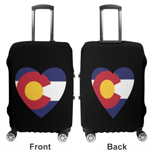 Colorado Love Flag Travel Suitcase Cover Protective Luggage Case Washable Baggage Protector Fits 19-32 Inch M3