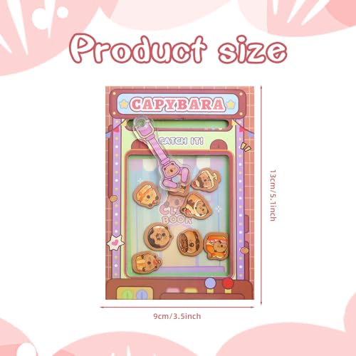 Image of Geluode Capybara A7 Mini Notebook, Claw Machine Design Cute Kawaii Capybara Theme, Fun and Functional Notepad for Journaling, Memos and Gifts for Kids Students (Orange)