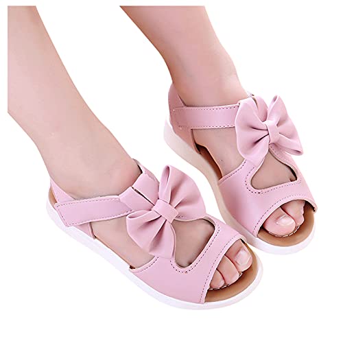 Kids Sandals Sandals Fashion Kids Princess Bowknot Girls Toddler Shoes Summer Flat Children Girl's Shoes (Pink, 8 Toddler)3
